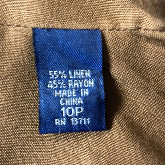 NEW KAREN SCOTT Petites Linen & Cotton Mocha Brown Button Front Blazer Size 10P - Picture 5 of 9